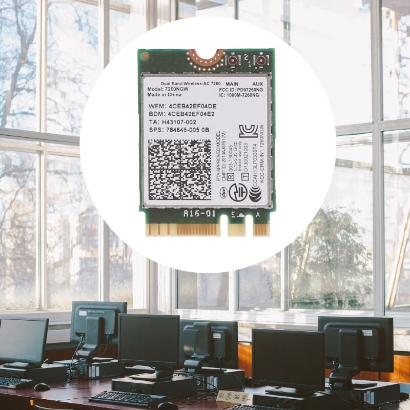 7265NGW Universal WIFI5 Networks Card for Laptop Support Win7/Win8/Win10 with Bt4.2 Wide Compatible Phone, Headset