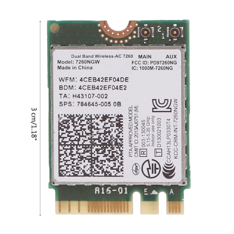 7265NGW Universal WIFI5 Networks Card for Laptop Support Win7/Win8/Win10 with Bt4.2 Wide Compatible Phone, Headset