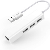 3 USB 2.0 portu centrmezgls ar USB Ethernet RJ45 LAN adapteri klēpjdatora Ethernet dokstacijas tīkla paplašinātājs operētājsistēmai Mac IOS Android PC Chromebook