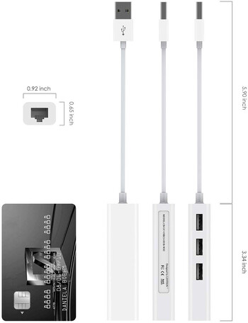 3 θύρες USB 2.0 Hub με USB Ethernet RJ45 LAN Adapter Laptop Ethernet Dock Network Extender για Mac IOS Android PC Chromebook