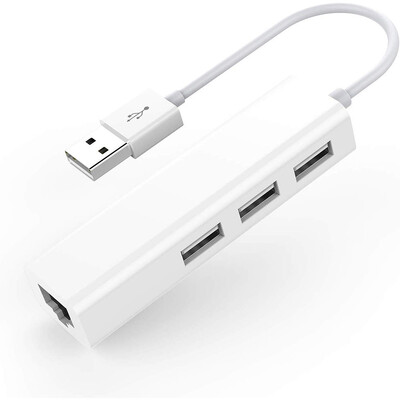 3 USB 2.0 portu centrmezgls ar USB Ethernet RJ45 LAN adapteri klēpjdatora Ethernet dokstacijas tīkla paplašinātājs operētājsistēmai Mac IOS Android PC Chromebook