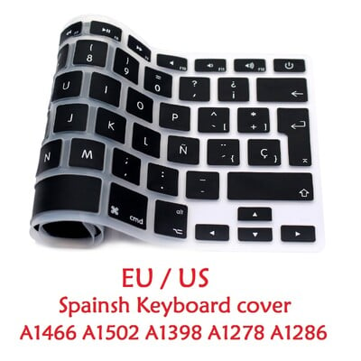 Tastatură spaniolă din UE SUA pentru Macbook Air Pro Retina 13 15 Capac tastatură spaniolă din silicon A1466 A1278 A1286 A1398 Piele tastaturii