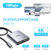 USB C į 2 DisplayPort Hub 4K60Hz Dviejų DP išvesties dokų stoties C tipo šakotuvo adapteris, skirtas MacBookAir Pro iPad Dell Thunderbolt 3/4