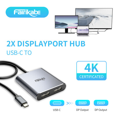 USB C la 2 DisplayPort Hub 4K60hz Dual DP Docking Station Adaptor Hub tip C pentru MacBookAir Pro iPad Dell Thunderbolt 3/4