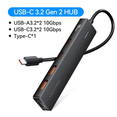 Vention HUB USB 4 porturi HUB USB 10 Gbps Adaptor USB 3.2 Gen 2 pentru Macbook Pro Air M1 PC Accesorii laptop Splitter tip C HUB