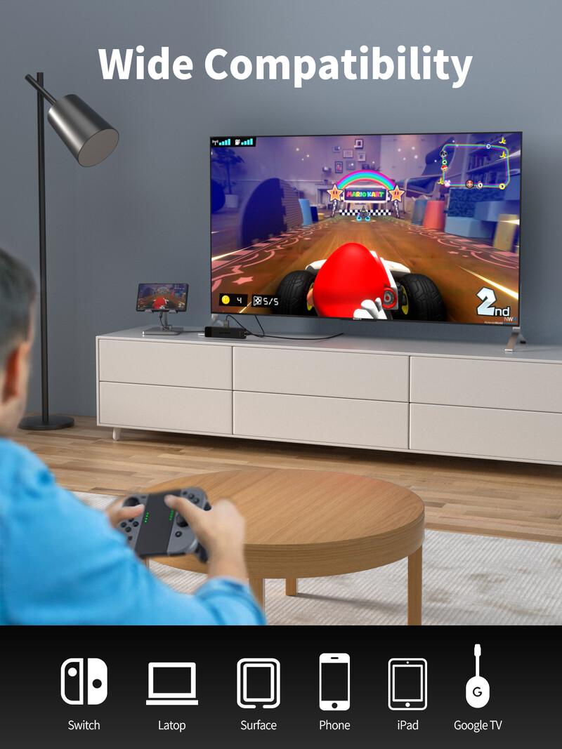 Lemorele 4K USB Hub USB C na Dual HDMI VGA Gigabit Docking Station USB 3.0 VGA adaptér Čítačky SD kariet pre Windows MacBook Air