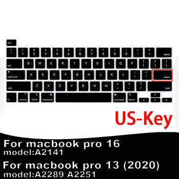 αυτοκόλλητο φορητού υπολογιστή Για macbook pro13 2020 A2289 A2251 Κάλυμμα πληκτρολογίου Προστατευτική μεμβράνη φορητού υπολογιστή pro16 A2141 Θήκη πληκτρολογίου σιλικόνης ΗΠΑ/ΕΕ