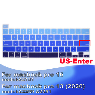 naljepnica za prijenosno računalo za macbook pro13 2020 A2289 A2251 poklopac tipkovnice Zaštitna folija za prijenosno računalo pro16 A2141 silikonska torbica za tipkovnicu US/EU