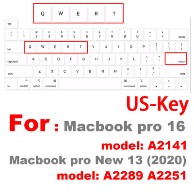 naljepnica za prijenosno računalo za macbook pro13 2020 A2289 A2251 poklopac tipkovnice Zaštitna folija za prijenosno računalo pro16 A2141 silikonska torbica za tipkovnicu US/EU