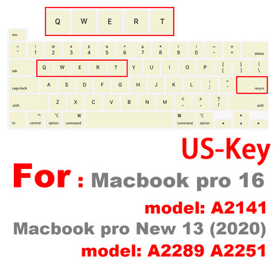 naljepnica za prijenosno računalo za macbook pro13 2020 A2289 A2251 poklopac tipkovnice Zaštitna folija za prijenosno računalo pro16 A2141 silikonska torbica za tipkovnicu US/EU