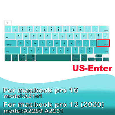 naljepnica za prijenosno računalo za macbook pro13 2020 A2289 A2251 poklopac tipkovnice Zaštitna folija za prijenosno računalo pro16 A2141 silikonska torbica za tipkovnicu US/EU