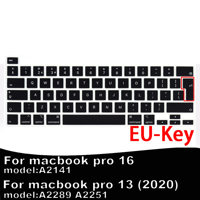 naljepnica za prijenosno računalo za macbook pro13 2020 A2289 A2251 poklopac tipkovnice Zaštitna folija za prijenosno računalo pro16 A2141 silikonska torbica za tipkovnicu US/EU