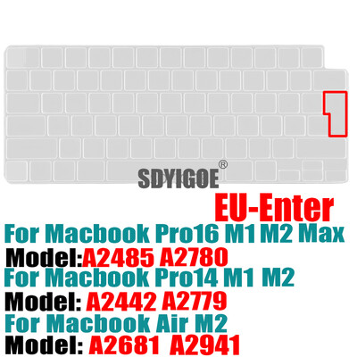 Capac tastatură Ultra subțire pentru MacBook Air 15" M2 (A2941) MacBook Air 13,6" (A2681) MacBook Pro 14"16" (A2779A2442A2780A2485)