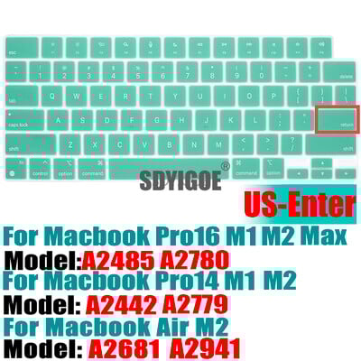 Capac tastatură Ultra subțire pentru MacBook Air 15" M2 (A2941) MacBook Air 13,6" (A2681) MacBook Pro 14"16" (A2779A2442A2780A2485)