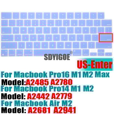 Capac tastatură Ultra subțire pentru MacBook Air 15" M2 (A2941) MacBook Air 13,6" (A2681) MacBook Pro 14"16" (A2779A2442A2780A2485)