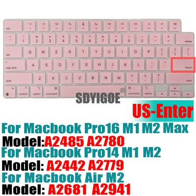 Capac tastatură Ultra subțire pentru MacBook Air 15" M2 (A2941) MacBook Air 13,6" (A2681) MacBook Pro 14"16" (A2779A2442A2780A2485)