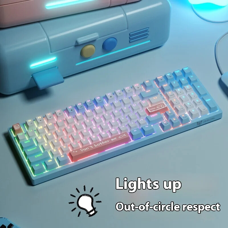 SUMREDA G38 mechanikus billentyűzet RGB Gaming TYPE-C vezetékes billentyűzet Érintésmentes billentyűzet Testreszabása irodai játékosoknak ajándék kiegészítők