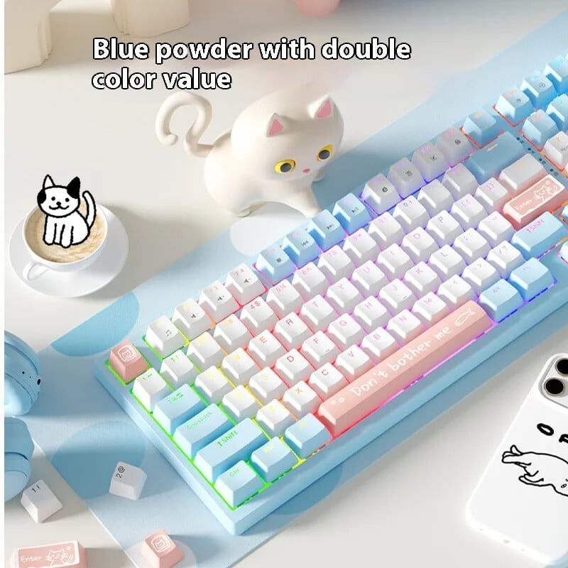 SUMREDA G38 mechanikus billentyűzet RGB Gaming TYPE-C vezetékes billentyűzet Érintésmentes billentyűzet Testreszabása irodai játékosoknak ajándék kiegészítők