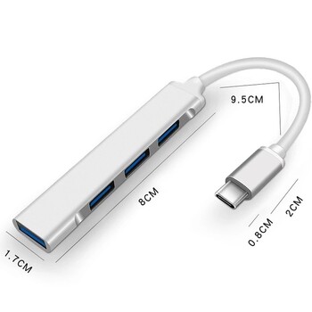 4 θύρες USB Hub 3.0 Extender Type C σε USB 3.0 Splitter για Αξεσουάρ φορητών υπολογιστών OTG Multi Docking Station για Macbook Air Pro