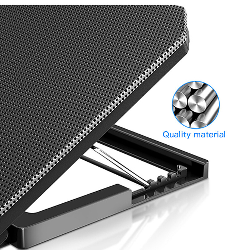 Dve USB chladiace podložky na notebook, veľká veľkosť pre 12-16 palcový notebook, tichý herný chladič notebooku, nastaviteľný stojan na notebook s rýchlosťou vetra