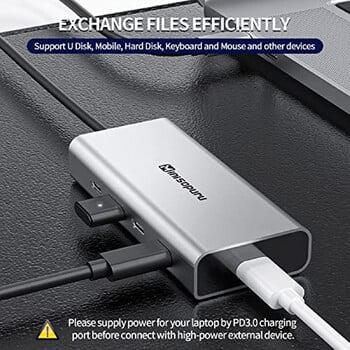 Minisopuru HUB USB C Hub 10Gbps Hub USB Type C to USB 3.2 PD 100W Adapter for Macbook Pro iMac Accessories PC Hub