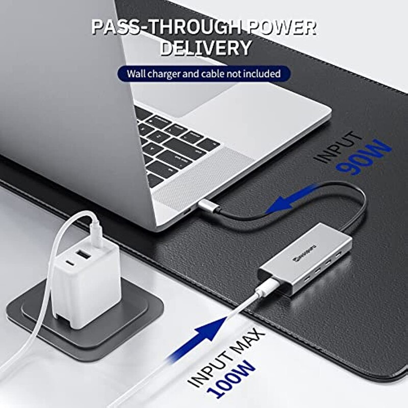 Minisopuru HUB USB C centrmezgls 10 Gbps centrmezgls C tipa USB uz USB 3.2 PD 100 W adapteris Macbook Pro iMac datora piederumiem USB centrmezgls