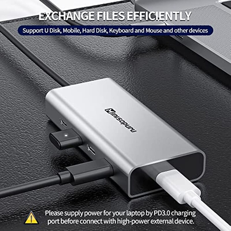 Minisopuru HUB USB C centrmezgls 10 Gbps centrmezgls C tipa USB uz USB 3.2 PD 100 W adapteris Macbook Pro iMac datora piederumiem USB centrmezgls