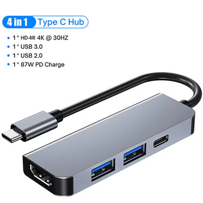 HUB USB C 10 în 1 4K30Hz Stație de andocare tip C la compatibil HDMI RJ45 Ethernet PD100W pentru MacBook iPad Telefon Huawei Sumsang