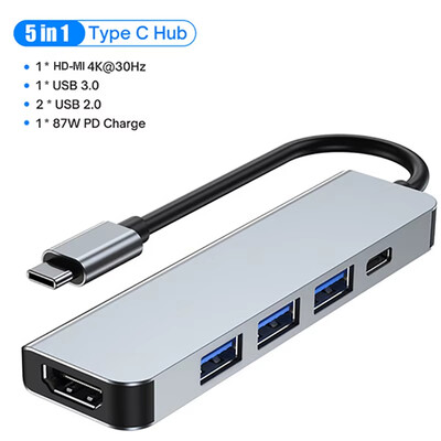 HUB USB C 10 în 1 4K30Hz Stație de andocare tip C la compatibil HDMI RJ45 Ethernet PD100W pentru MacBook iPad Telefon Huawei Sumsang