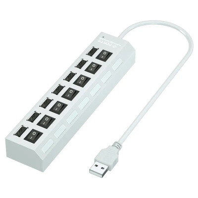 USB Hub 7 portov Multi USB rozbočovač napájací adaptér viacnásobný expandér s vypínačom pre PC notebook MacBook príslušenstvo