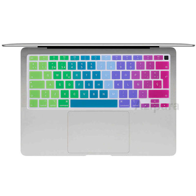 EU Spanish for Macbook Air 13 2020 M1 Chip A2337 A2179 Keyboard Cover Skin Rainbow Silicon For Macbook Air 13 2020 Keyboard Skin