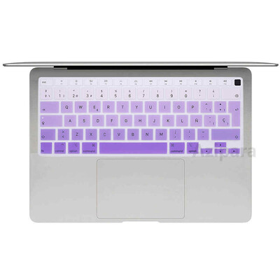 EU Spanish for Macbook Air 13 2020 M1 Chip A2337 A2179 Keyboard Cover Skin Rainbow Silicon For Macbook Air 13 2020 Keyboard Skin