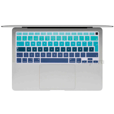 EU Spanish for Macbook Air 13 2020 M1 Chip A2337 A2179 Keyboard Cover Skin Rainbow Silicon For Macbook Air 13 2020 Keyboard Skin