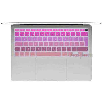 EU Spanish for Macbook Air 13 2020 M1 Chip A2337 A2179 Keyboard Cover Skin Rainbow Silicon For Macbook Air 13 2020 Keyboard Skin