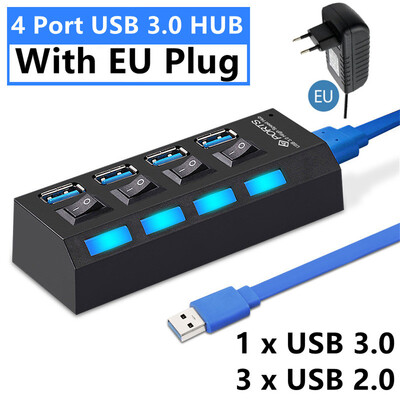 4/7 porty USB HUB 3.0 2.0 adaptér expandér vysokorýchlostný multi USB rozbočovač viacnásobný extender s LED prepínačom pre PC notebook