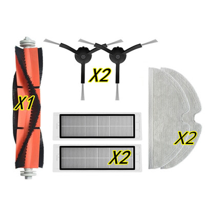 Najlepšie diely pre robotický vysávač Roborock S51 S52 S61 S62 Xiaowa E4 E25, hlavná bočná kefa, filter, súpravy handričiek, príslušenstvo, čierna