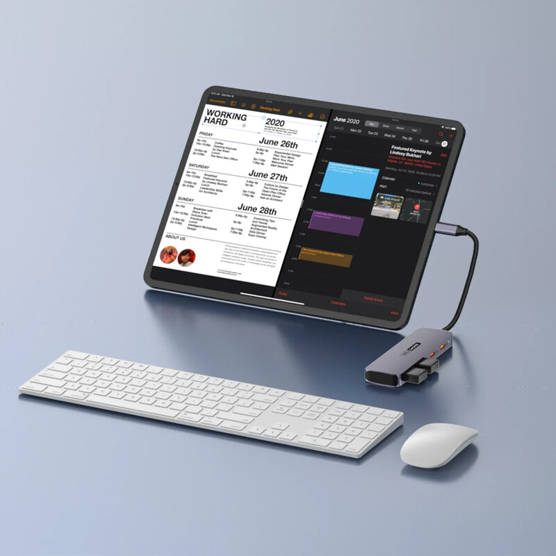 USB C šakotuvas, 4 viename USBC adapteris, 2 * 10 Gbps USB 3.2 duomenų prievadai, 2 * 10 Gbps USB-C didelės spartos duomenų perdavimo kostiumas, skirtas MacBook Pro