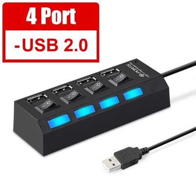 Adaptér Hannord USB 2.0 Hub, 4/7 portov, viacero USB rozbočovačov, portov, viacero expandérov, prepínačov, 30 cm kábel, dokovacie stanice Hub
