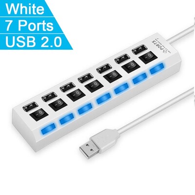Adaptér Hannord USB 2.0 Hub, 4/7 portov, viacero USB rozbočovačov, portov, viacero expandérov, prepínačov, 30 cm kábel, dokovacie stanice Hub