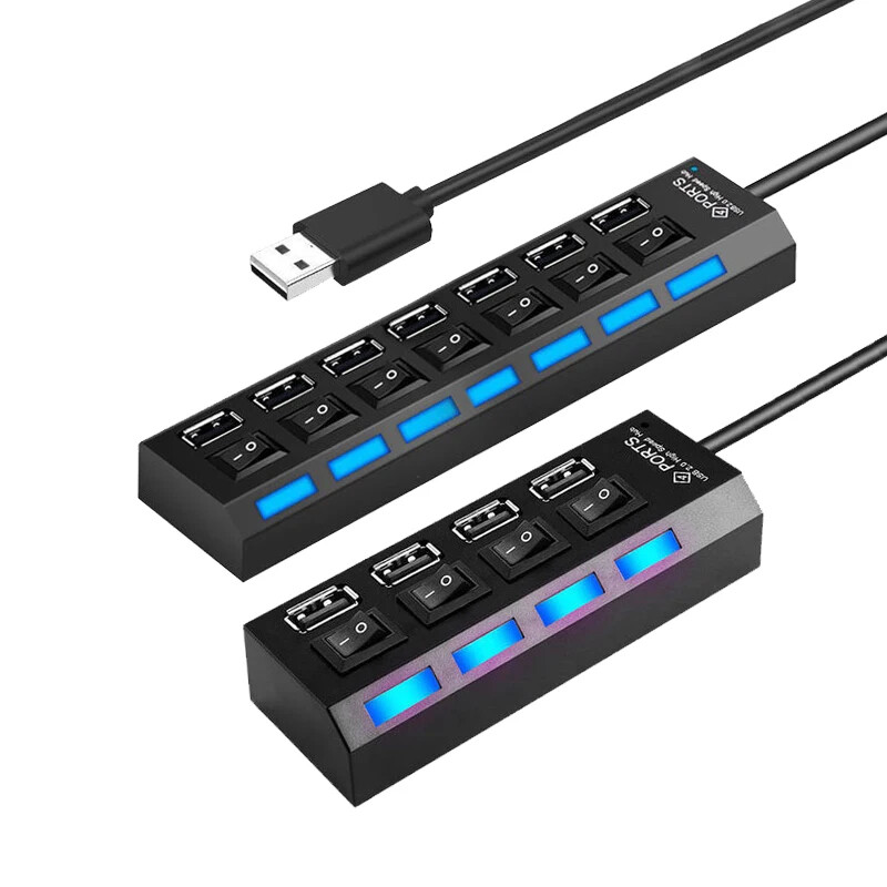 Adaptér Hannord USB 2.0 Hub, 4/7 portov, viacero USB rozbočovačov, portov, viacero expandérov, prepínačov, 30 cm kábel, dokovacie stanice Hub