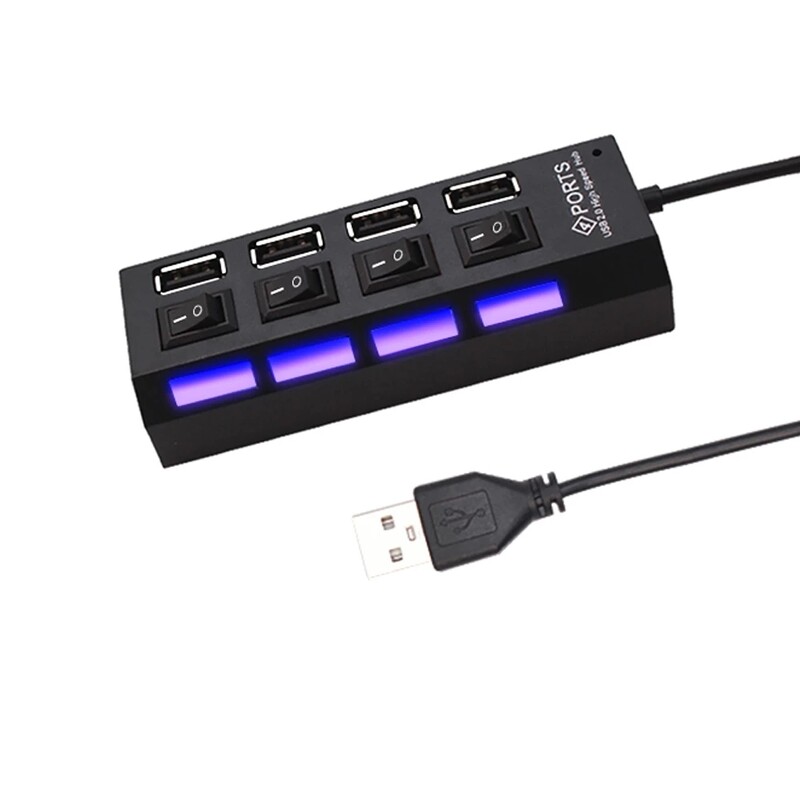 Hub USB 2.0 Hub Splitter USB 4 porturi Hub Multi Usb 2.0 Hab Adaptor de alimentare Extensor Accesorii computer Comutator Cablu USB pentru casa