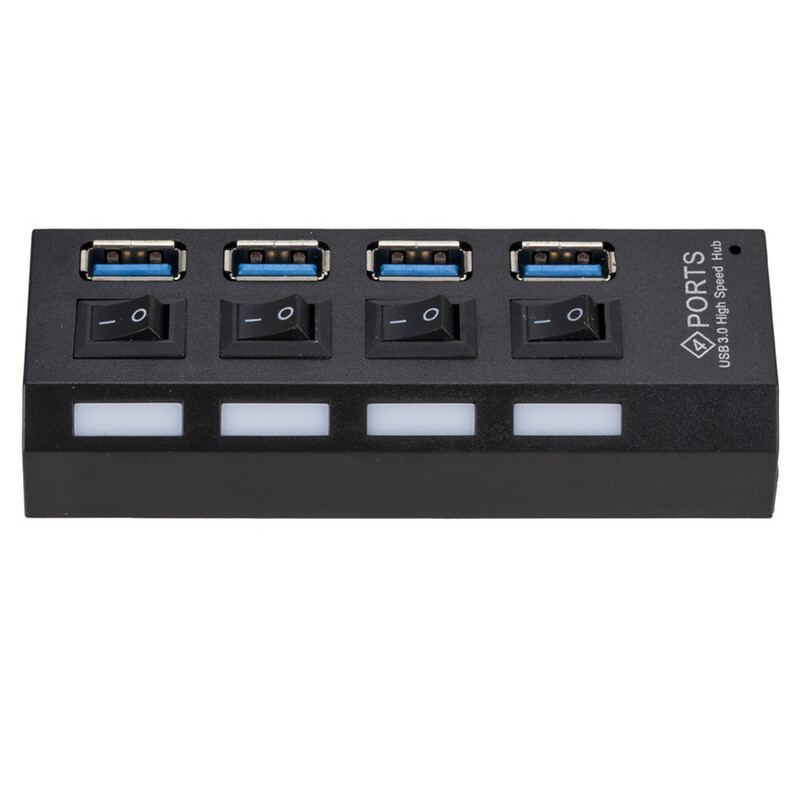 Mini USB HUB 3.0 Super Speed 5Gbps USB3.0 4 porty HUB Prenosný USB 3.0 HUB Splitter s externým napájacím adaptérom pre PC príslušenstvo