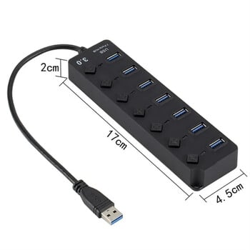 Διανομέας USB 3.0 Multiple Expander 4/7 με μετασχηματιστή τροφοδοσίας διακόπτη USB3.0 Hub USB Hub 3.0 2.0 Multi USB Splitter για φορητό υπολογιστή