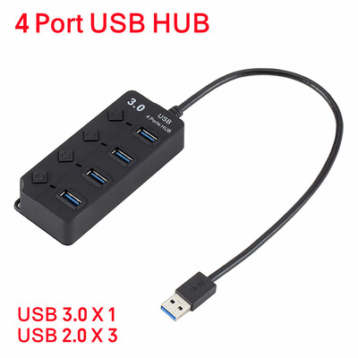 4/7 portos több bővítő USB 3.0 elosztó kapcsolós tápadapterrel USB3.0 elosztó USB hub 3.0 2.0 több USB elosztó laptop számítógéphez