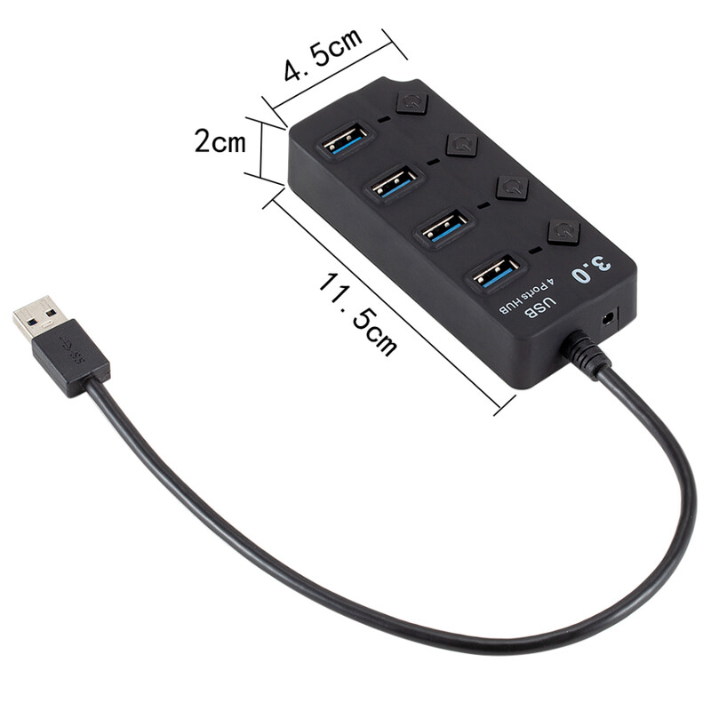 4/7 portos több bővítő USB 3.0 elosztó kapcsolós tápadapterrel USB3.0 elosztó USB hub 3.0 2.0 több USB elosztó laptop számítógéphez