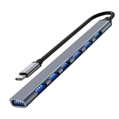 USB 3.0 jaotur 7-pordiga USB-tüüpi C-jaotur 3.0 USB-jaoturi mitme laiendusjaoturi OTG-adapter sülearvuti hiire klaviatuuri jaoks