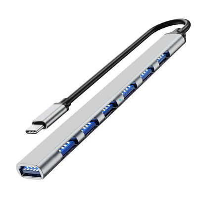 USB 3.0 jaotur 7-pordiga USB-tüüpi C-jaotur 3.0 USB-jaoturi mitme laiendusjaoturi OTG-adapter sülearvuti hiire klaviatuuri jaoks