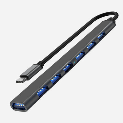 USB 3.0 jaotur 7-pordiga USB-tüüpi C-jaotur 3.0 USB-jaoturi mitme laiendusjaoturi OTG-adapter sülearvuti hiire klaviatuuri jaoks