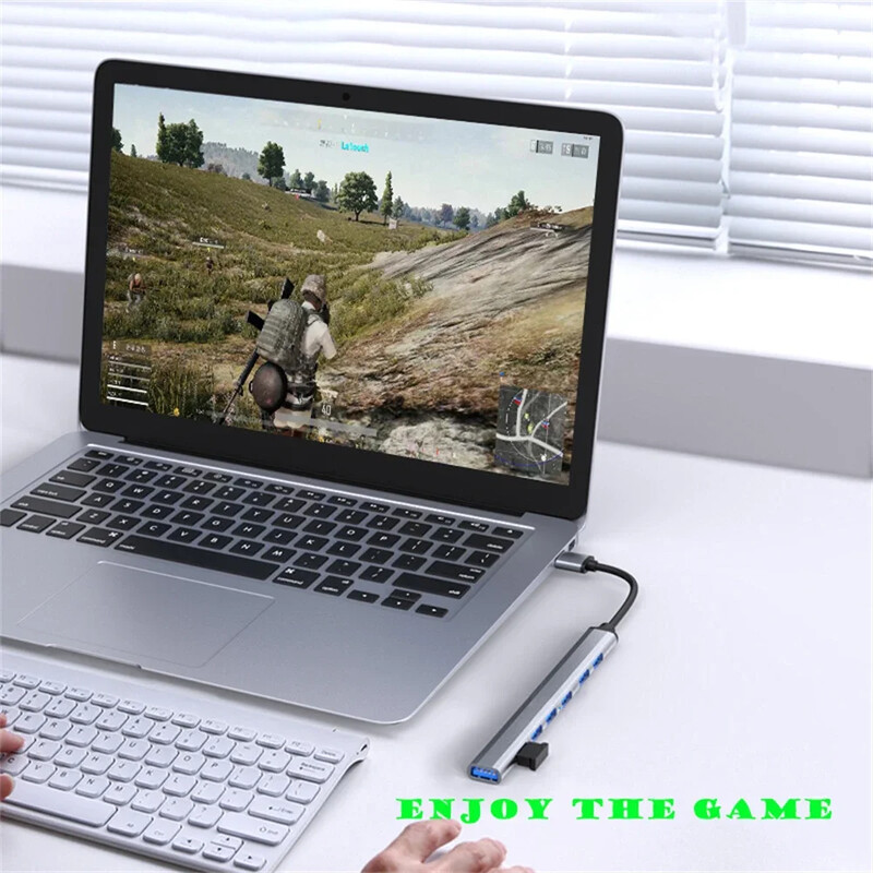 USB 3.0 jaotur 7-pordiga USB-tüüpi C-jaotur 3.0 USB-jaoturi mitme laiendusjaoturi OTG-adapter sülearvuti hiire klaviatuuri jaoks