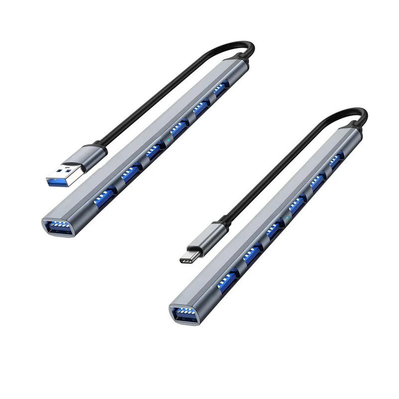 USB 3.0 jaotur 7-pordiga USB-tüüpi C-jaotur 3.0 USB-jaoturi mitme laiendusjaoturi OTG-adapter sülearvuti hiire klaviatuuri jaoks